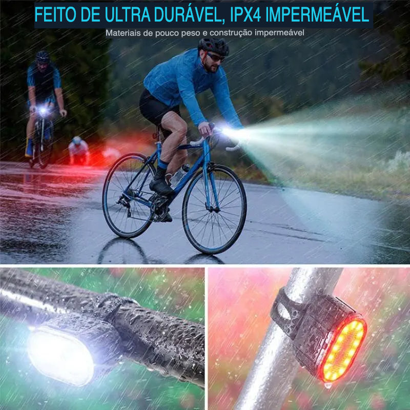 Lanterna De Bicicleta Recarregável Impermeável