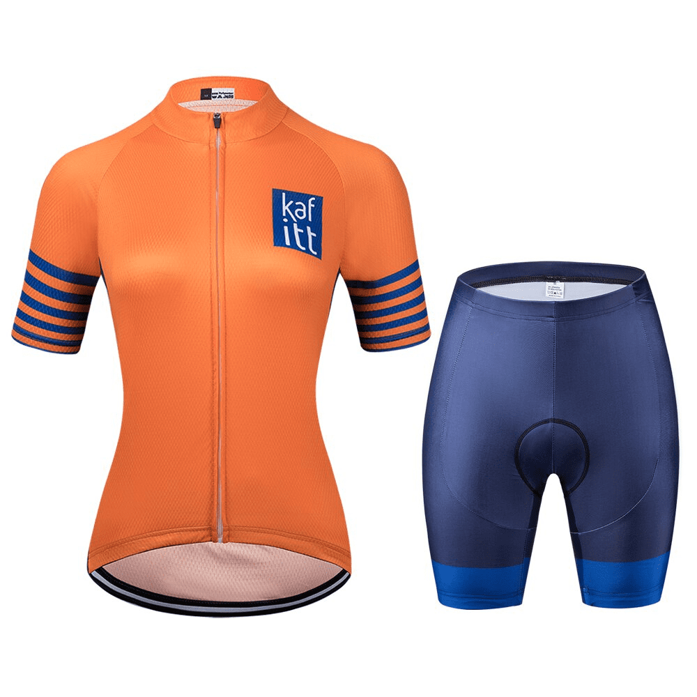 Conjunto De Ciclismo Feminino Kafitt Orange