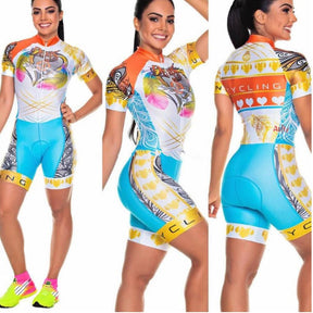 Macaquinho De Ciclismo Feminino Estampa Verão