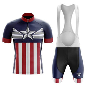 Conjunto De Ciclismo Masculino do Capitão América