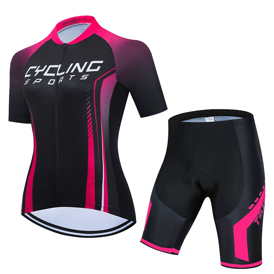 Conjunto De Ciclismo Feminino Respirável com Proteção Cycling Sports