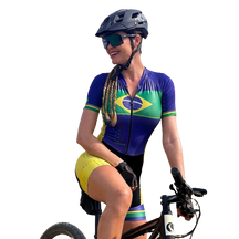 Macaquinho De Ciclismo Feminino Triathlon Brasil