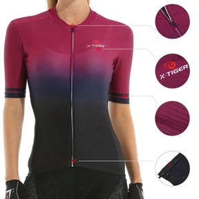 Camisa Ciclismo X-Tiger Degradê Respirável Unissex