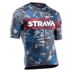 Camisa De Ciclismo Masculina Strava Camuflada