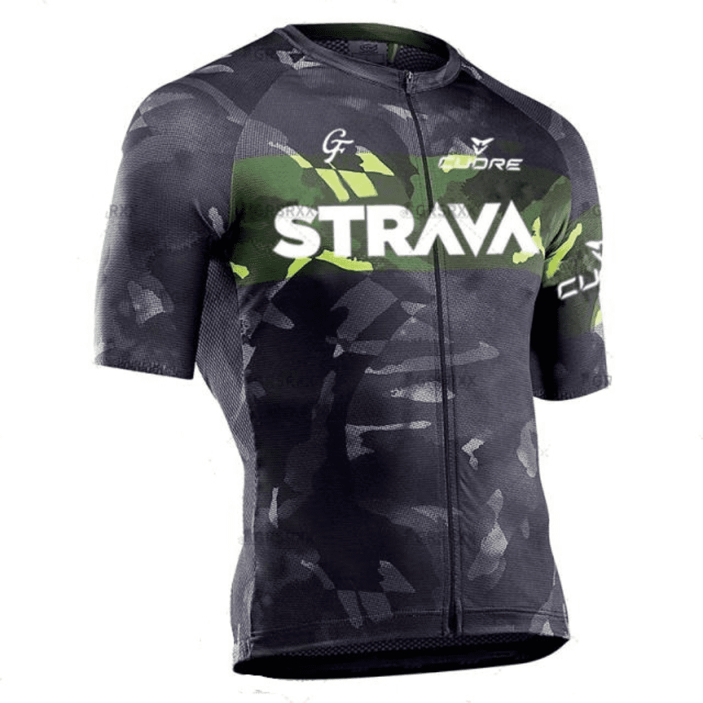 Camisa De Ciclismo Masculina Strava Camuflada